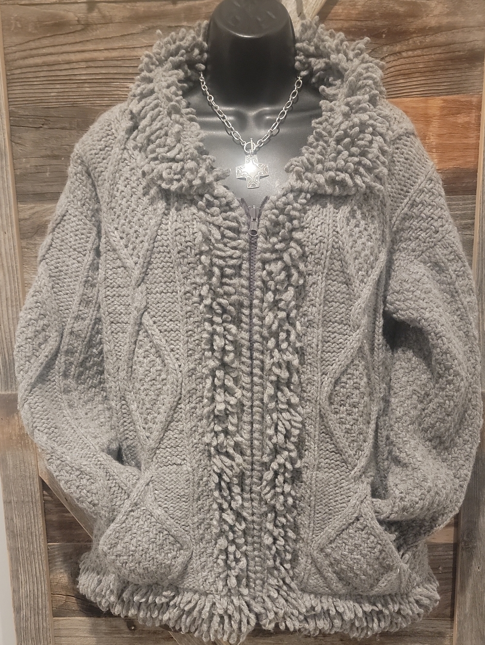 Hand Knit 100% Wool Cardigan